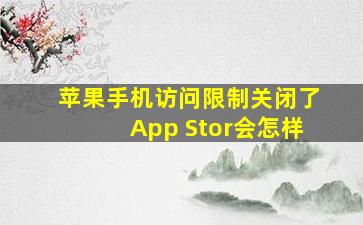 苹果手机访问限制关闭了App Stor会怎样